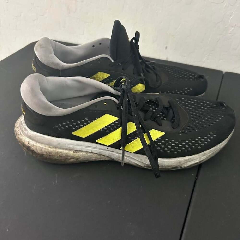 Adidas Supernova 2.0 Size 12 Black Beam Yellow Running Shoes